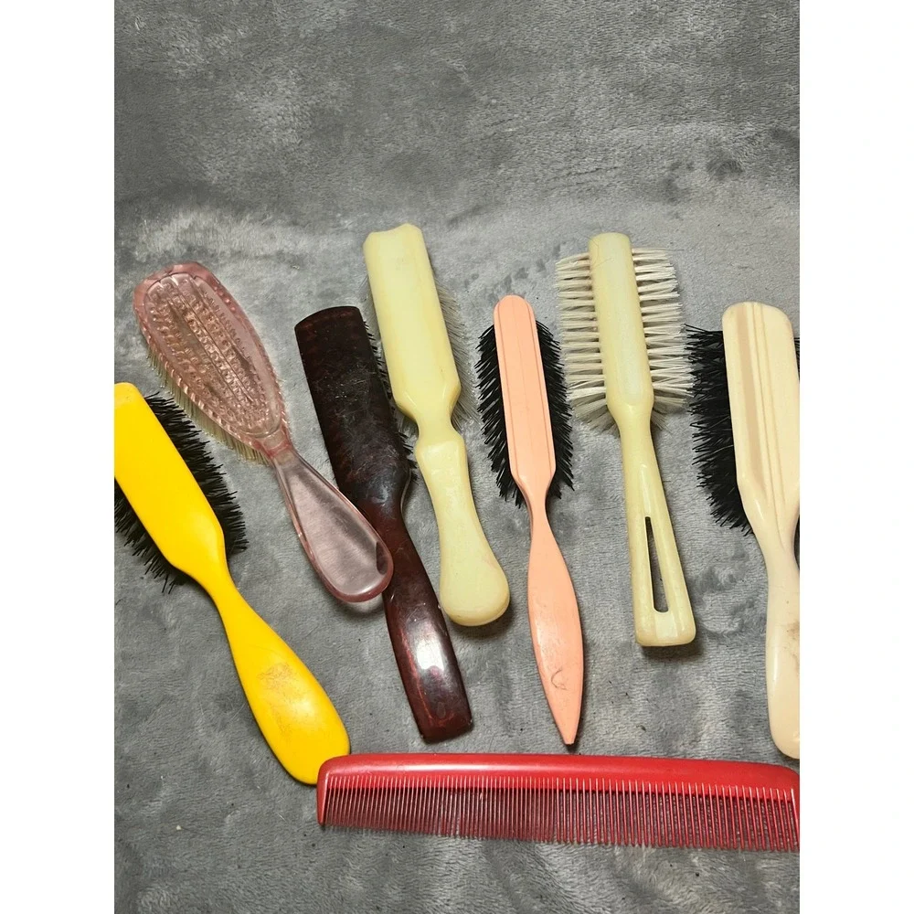 Vintage Hair Brush Lot Nylon Bristle Codi Epsilon PRO USA Comb Set Mixed